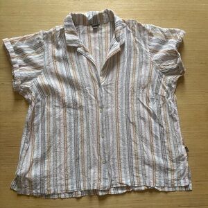 Eddie Bauer Women’s Packable Camp Shirt Size 2X XXL Striped